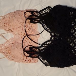 Longline lace bras (set of 2)